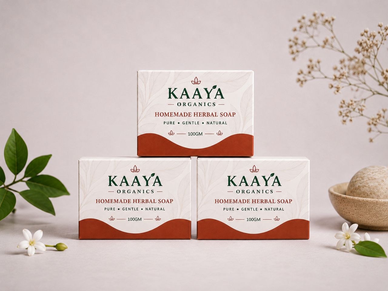 Rice & Potato Soap By Kaaya Organics | Natural Handmade Bathing Bar for Skin Brightening & Dark Spot Reduction | 100g * 3