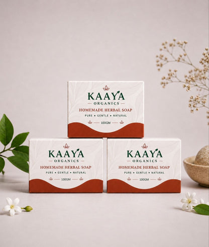 Rice & Potato Soap By Kaaya Organics | Natural Handmade Bathing Bar for Skin Brightening & Dark Spot Reduction | 100g * 3