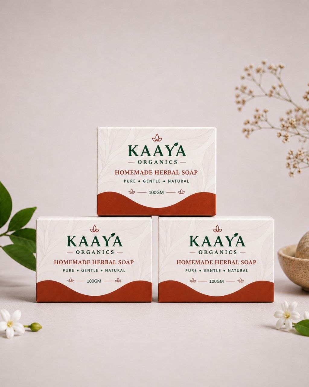 Rice & Potato Soap By Kaaya Organics | Natural Handmade Bathing Bar for Skin Brightening & Dark Spot Reduction | 100g * 3