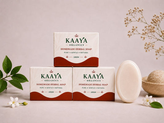 Rice & Potato Soap By Kaaya Organics | Natural Handmade Bathing Bar for Skin Brightening & Dark Spot Reduction | 100g * 3