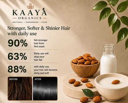 Almond Milk Shampoo By Kaaya Organics | Nourishing Hair Cleanser with Almond & Milk Extracts | Soft, Smooth & Shiny Hair | Suitable for Daily Use | 200ml