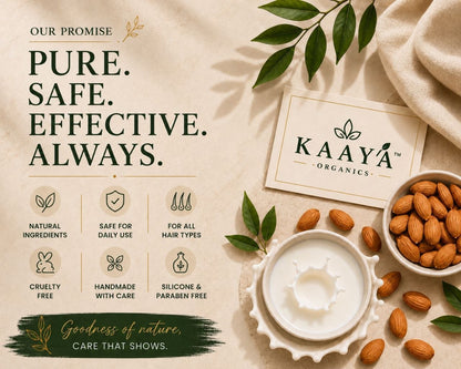 Almond Milk Shampoo By Kaaya Organics | Nourishing Hair Cleanser with Almond & Milk Extracts | Soft, Smooth & Shiny Hair | Suitable for Daily Use | 200ml